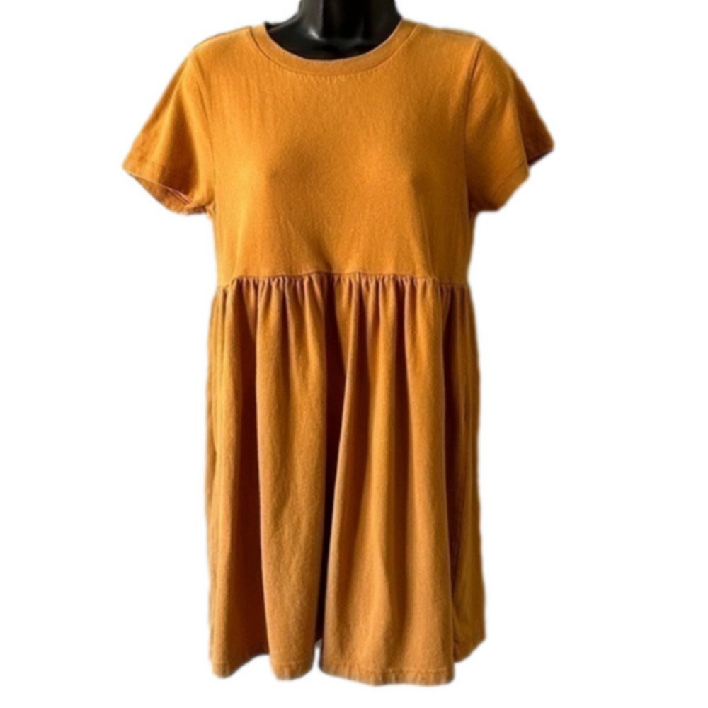 Urban Outfitters Alexa Babydoll Mustard Tshirt Mini Dress size small
